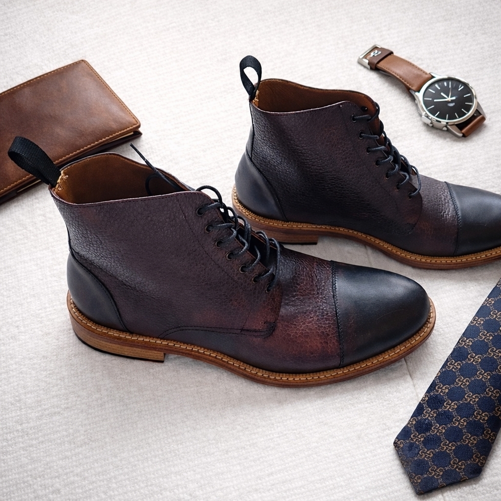 Taft "Rome" Boot in Oxblood, Size 12 / EU 45, Handcrafted in Italy, 100% Leather